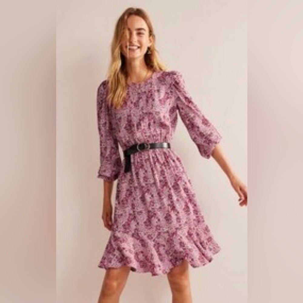 Boden, pleated peplum mini dress, 8